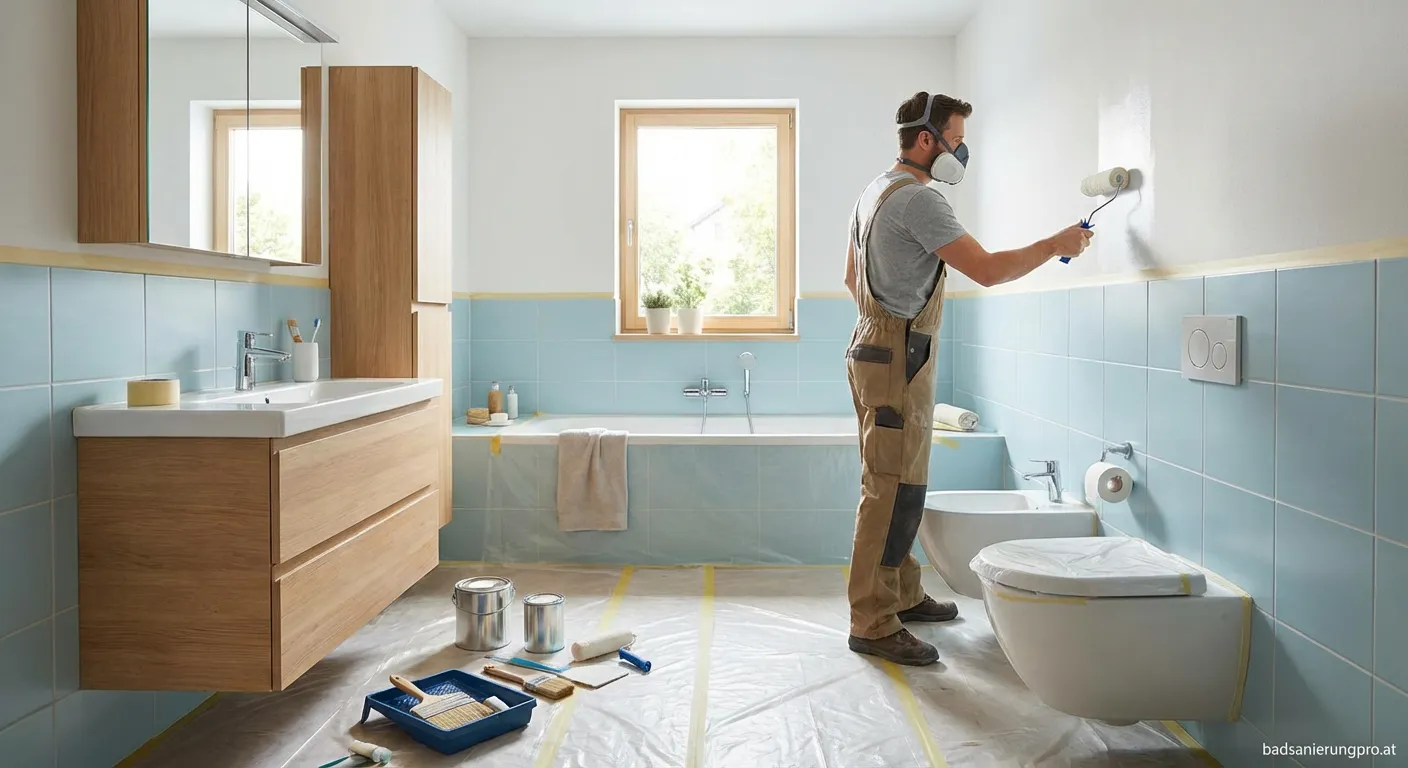 Fliesenlack auffrischen im Badezimmer professionelle Anleitung zur Badrenovierung