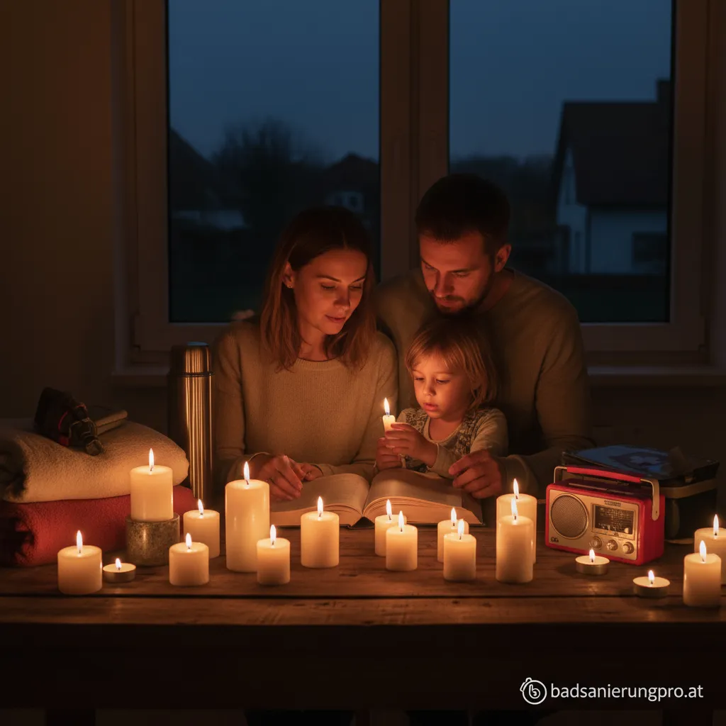 Verschiedene Kerzen, die während eines Stromausfalls für Licht sorgen