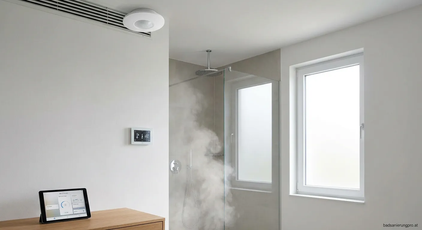 Präsenzmelder Lüftung Installation im modernen Badezimmer