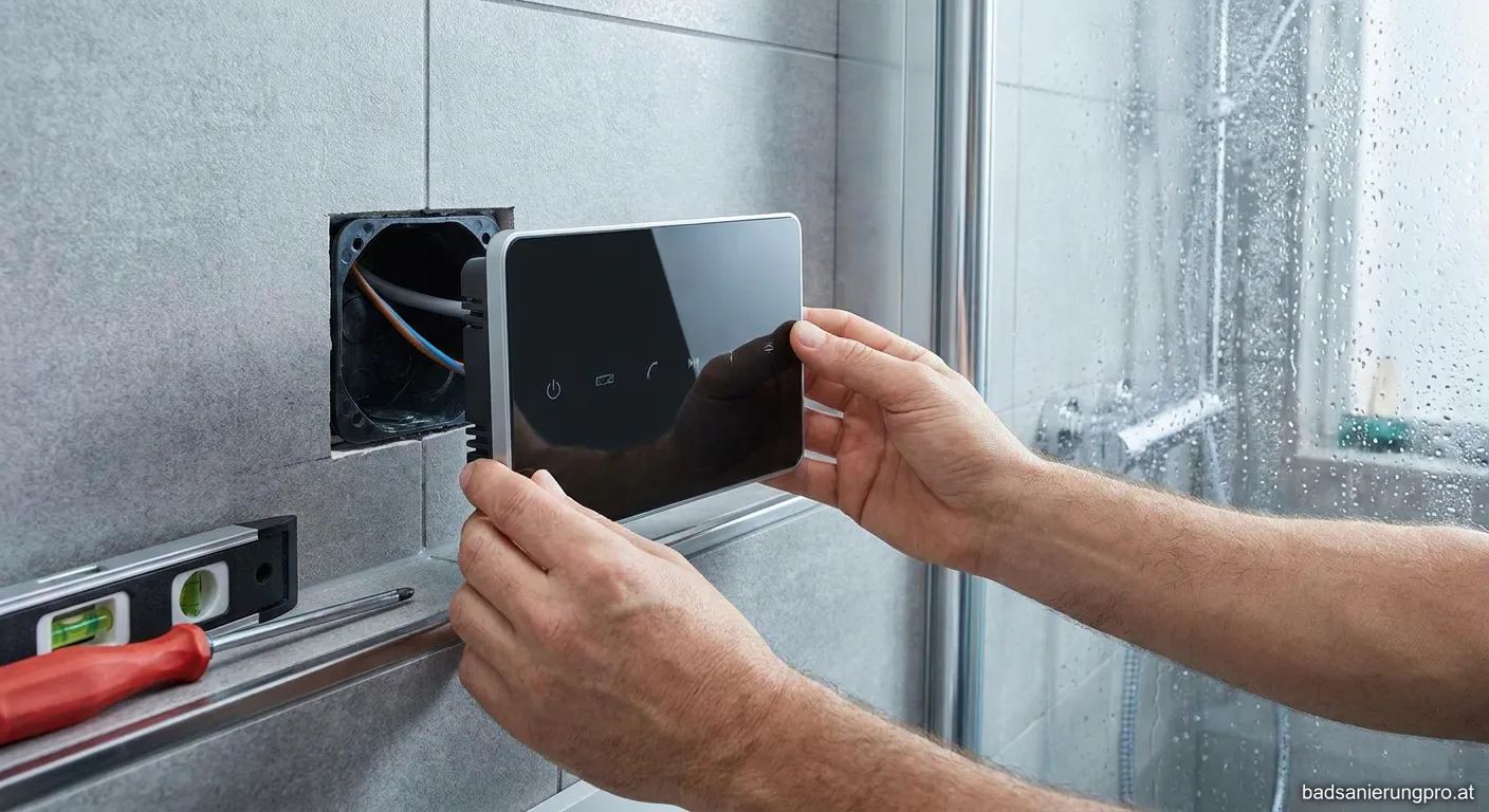 Radio Unterputz wasserdicht im modernen Badezimmer installiert