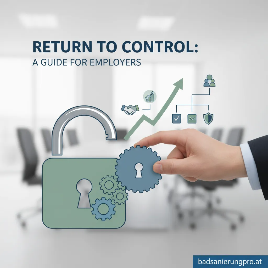 Manager und Mitarbeiter im Gespräch zur Rückkehr Kontrolle am Arbeitsplatz