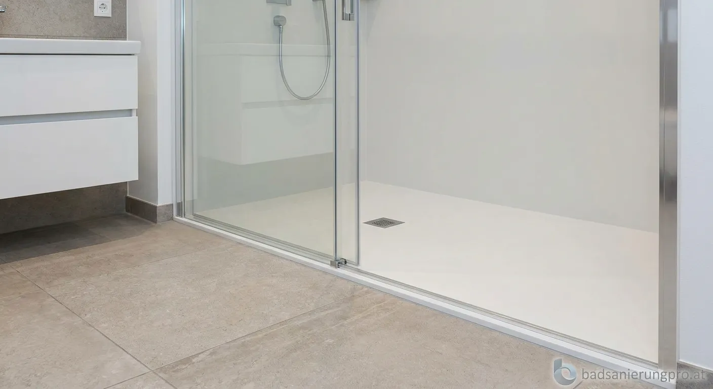 Schiebetür Dusche bodenschonend in modernem Badezimmer nach Badsanierung