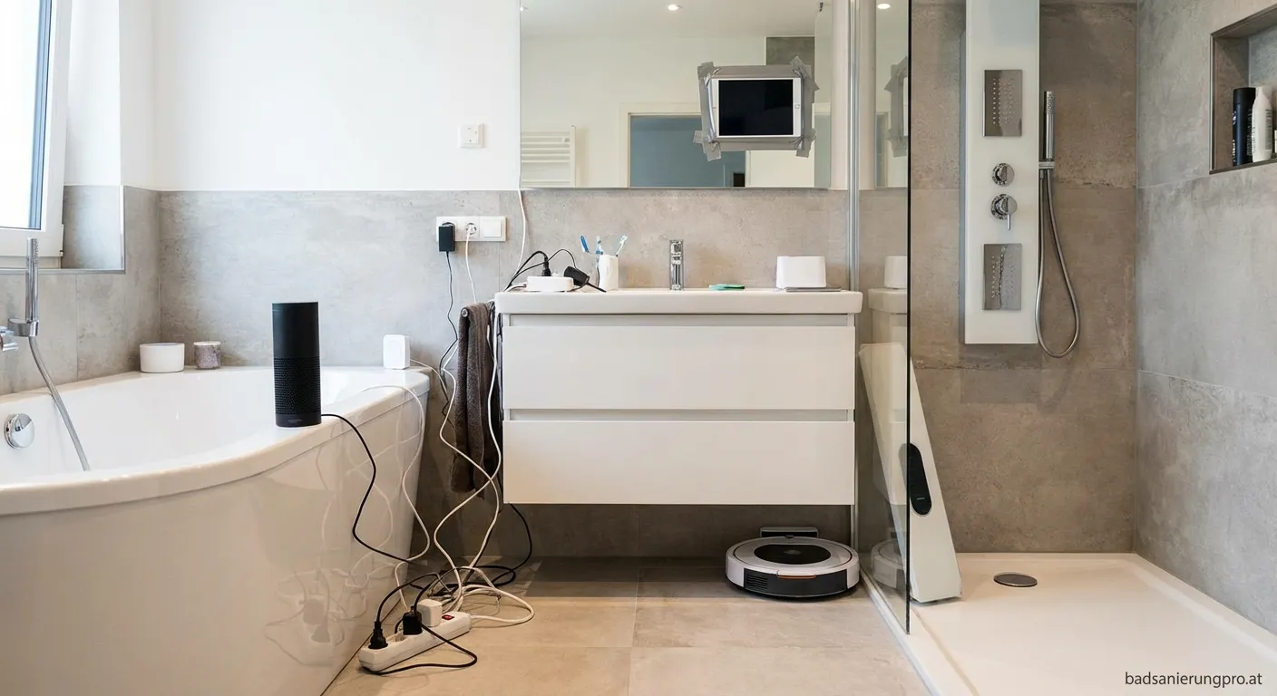 Smart Home Bad Integration mit digitaler Steuerung und LED-Licht