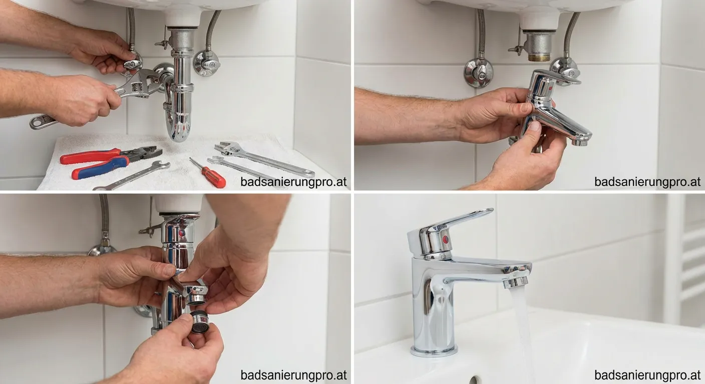 Installation von modernen Wasserspar-Armaturen im Badezimmer